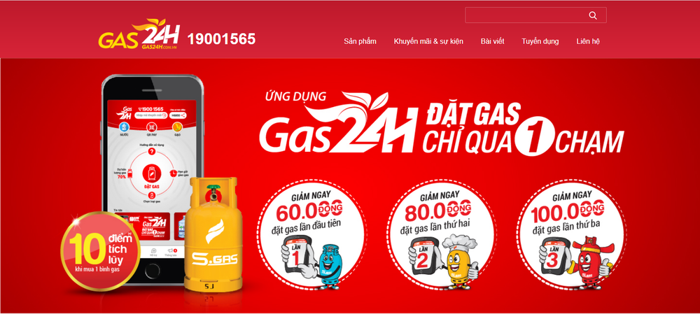 Một số mẫu thiết kế website bán gas nổi bật, ấn tượng