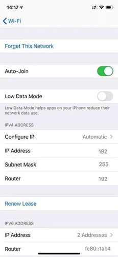 Tìm địa chỉ IP router trên iOS