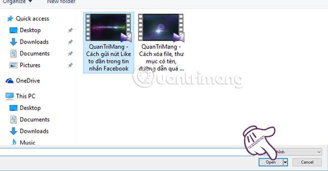 gửi bình luận bằng video