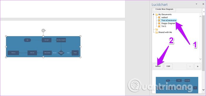 Click vào Insert