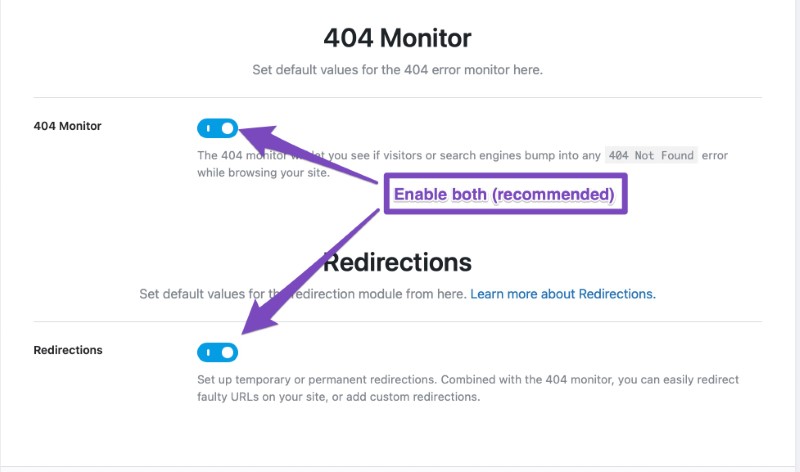 404 monitor settings