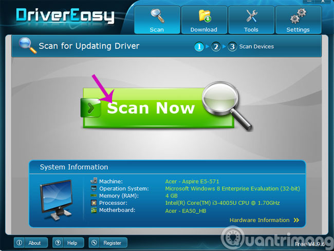 Nhấn Scan Now