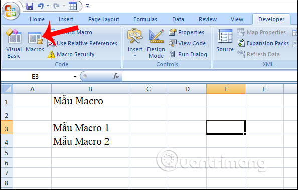 Chọn Macros