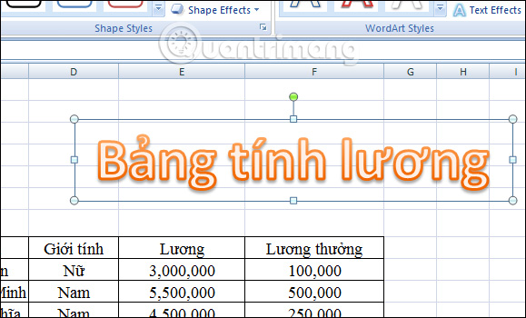 Nhập nội dung chữ 