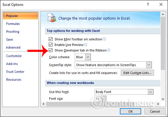 Word Options