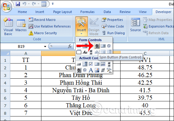Tạo nút Up và Down