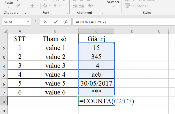 Nhập công thức