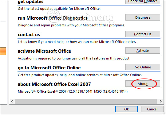 Thông tin Excel