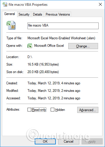 Định dạng file VBA