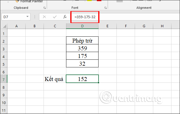 Sử dụng dấu trừ