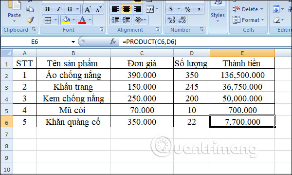 Bảng dữ liệu