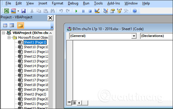 Chọn sheet