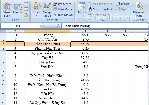 Đổi màu cho dòng