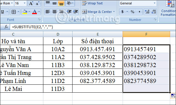 Fill dãy số 