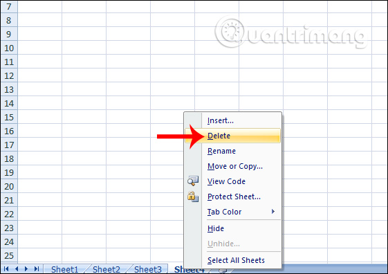 Xóa Sheet
