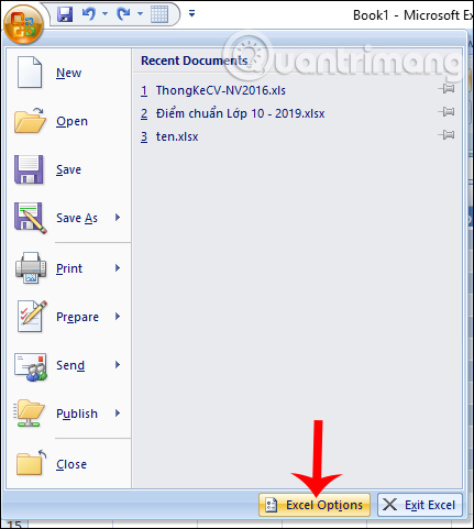 Excel Options