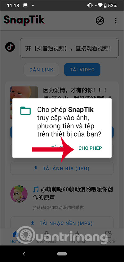 Truy cập album