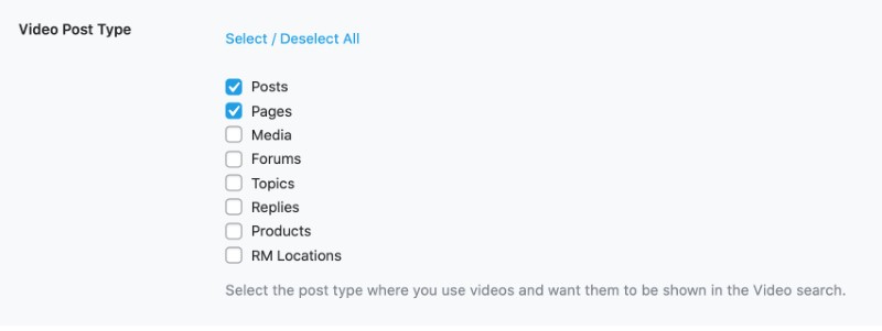 Video Post Type