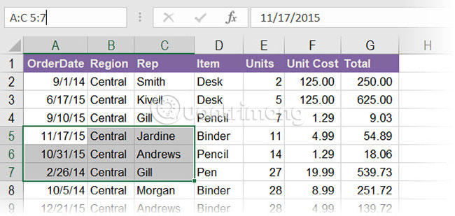 Excel highlight các ô nơi hai phạm vi giao nhau