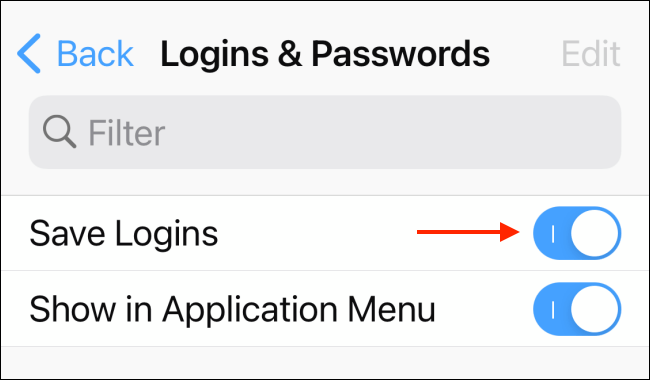 Tắt tùy chọn “Save Logins”