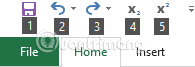 Phím tắt truy cập nhanh các nút trên Quick Access Toolbar