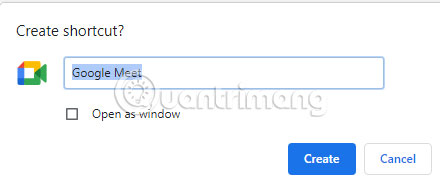 Nhập Google Meet và chọn Open as a Window