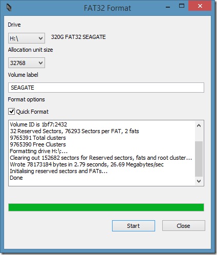 Chạy công cụ FAT32 Format