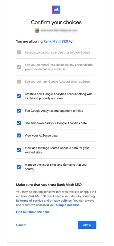 confirm permissions