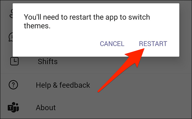 Nhấn vào “Restart”