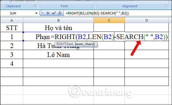 Tìm kiếm ký tự