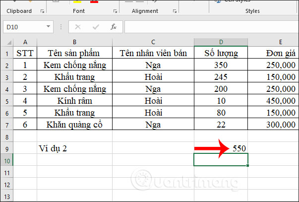 Tổng giá trị