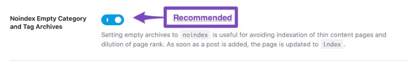 noindex category option