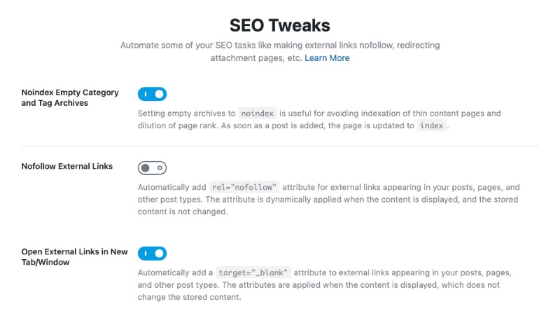 seo tweaks