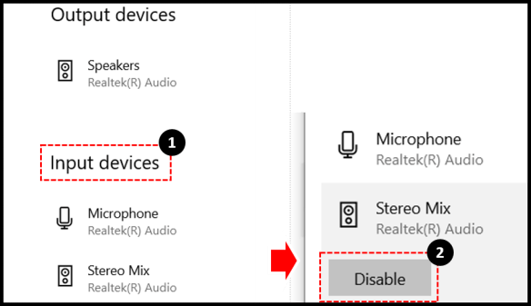Kích hoạt tùy chọn Stereo Mix