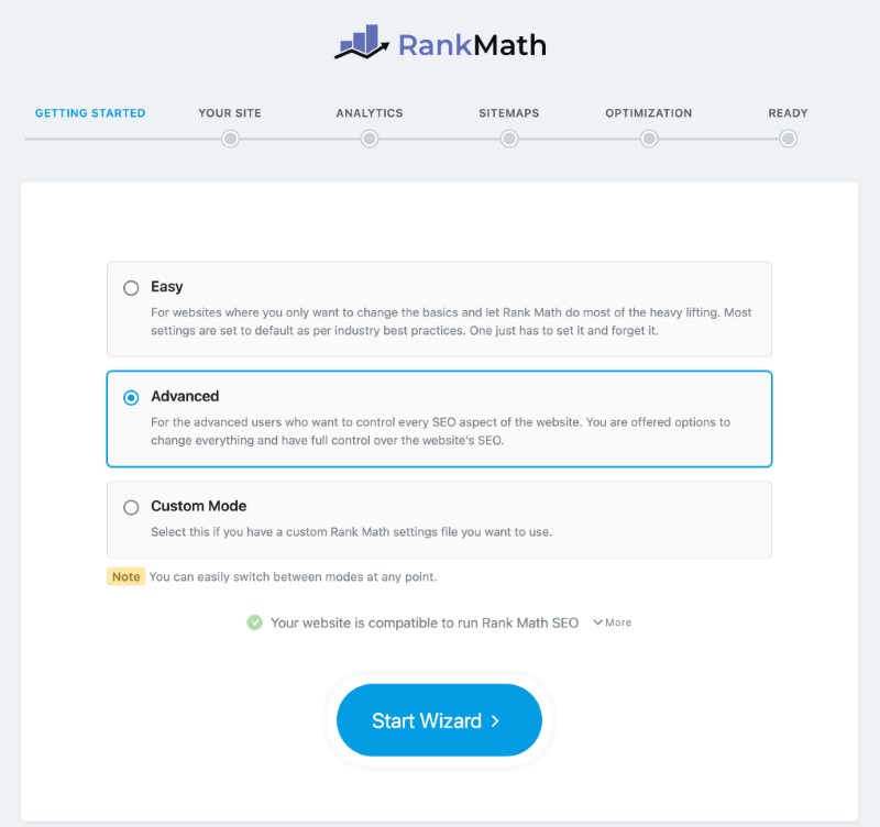 Cách thiết lập Rank Math để SEO trên trang web của bạn 106 start wizard