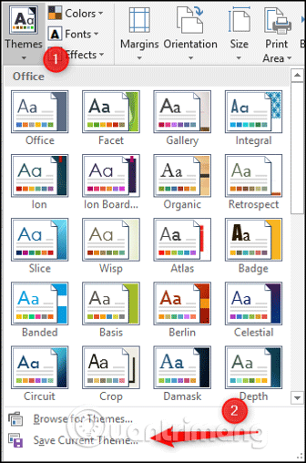 Click vào Save Current Theme