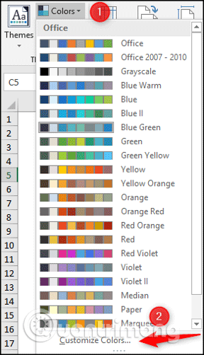 Click vào Customize Colors