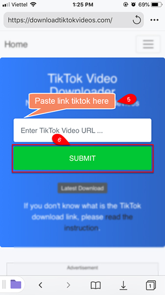 Dán link từ sao chép và ấn Submit