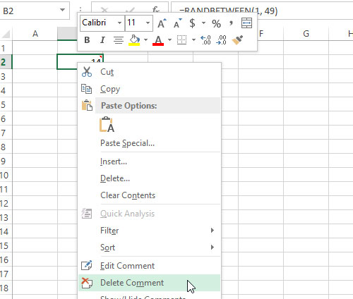 Thêm chú thích vào bảng tính trên Excel 2013