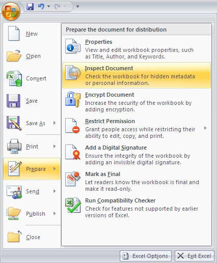 Kiểm soát tài liệu (Document Inspector)
