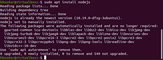 Cài đặt node.js trên hệ thống Ubuntu 20.04