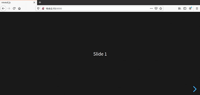 Truy cập giao diện web của Reveal.js