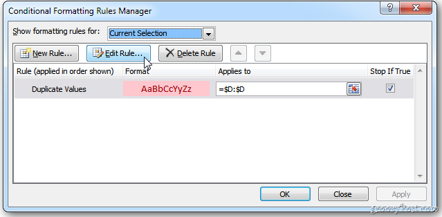 Thay màu giữa các dòng khác nhau trong Microsoft Excel
