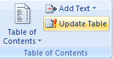 Chọn Update Table