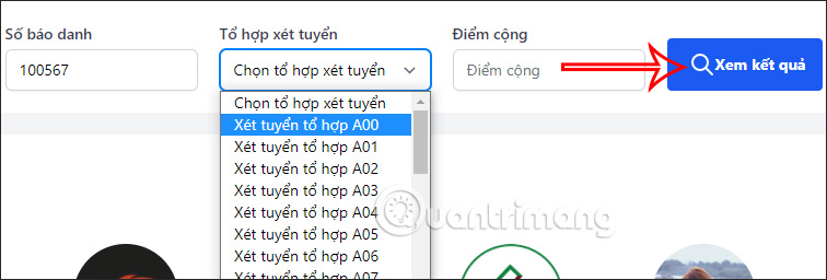 Nhập số báo danh