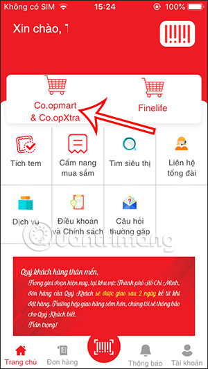 Đến siêu thị