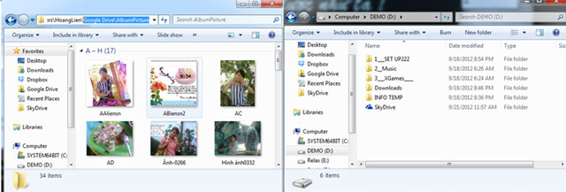 Đồng hộ hóa thư mục trên máy tính với Google Drive, Skydrive và Dropbox