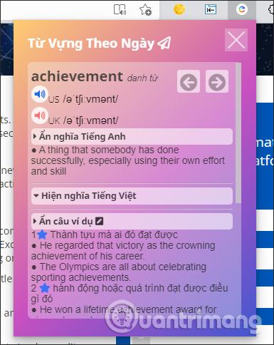 Từ vựng trên tiện ích EVTD