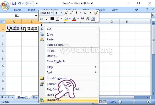 tạo Hyperlink trong Excel
