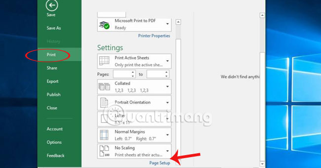 Khắc phục lỗi tập tin Excel bị thu nhỏ khi in